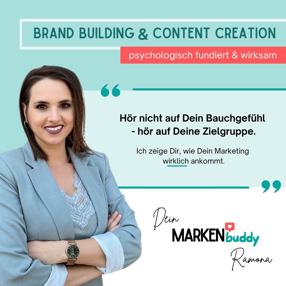 Markenbuddy Ramona Gravano Brand Building und Content Creation. Dein Buddy in Sachen Marketing
